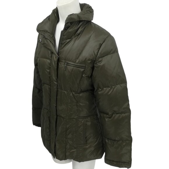 Steve by Searle Army Green Down Puffer Coat Jacket Size M Pockets Winter Snow - Picture 7 of 13